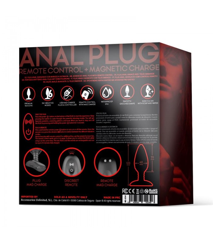 Asher Plug Anal Con Control Remoto Usb Magn Tico