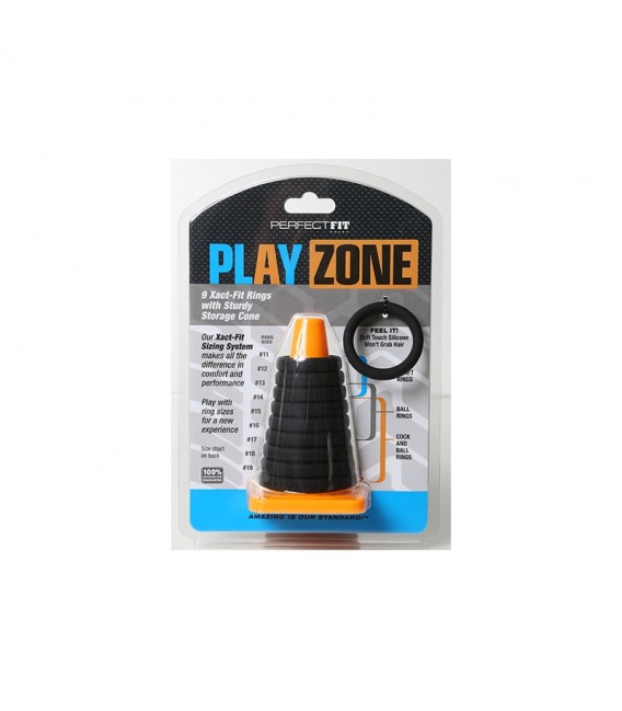 Play Zone Kit de 9 Anillos de Pene con Cono Perfect Fit