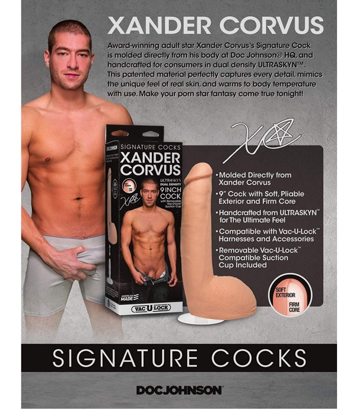 Xander Corvus signature cock pene realístico 23 cm actor porno. 