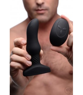 Slim M Curved Rimming plug anal vibrador con Control Remoto silicona negro