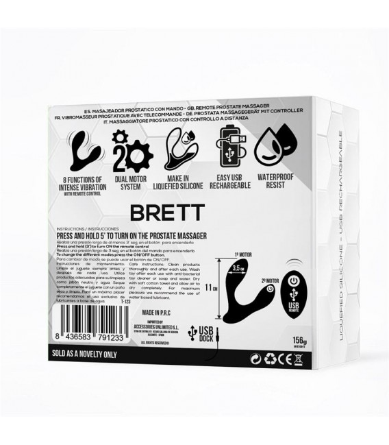 Masajeador Prostático Brett Control Remoto USB