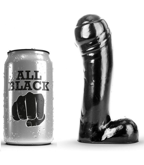 Dildo negro de vinilo con forma de pene All Black AB44