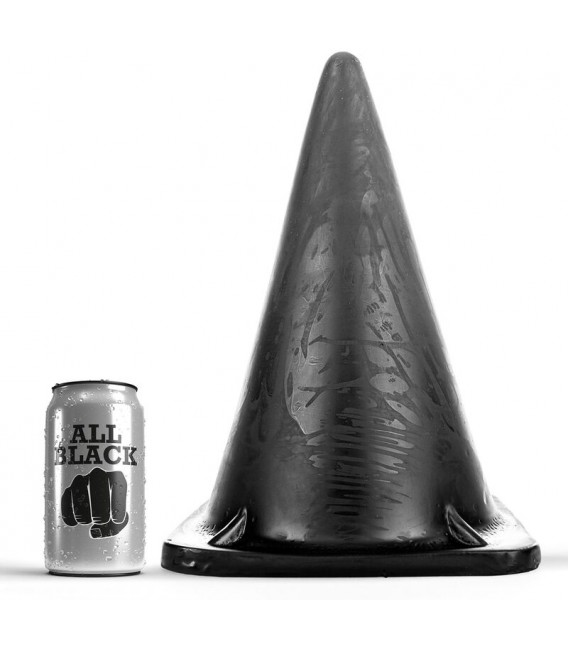Plug anal gigante en forma de cono All black 30 cm