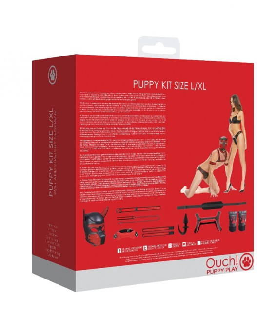 Puppy Play Kit de Neopreno Rojo Ouch