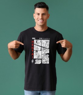 HENTAI Camiseta negra Diseño Hentai Porno Gay