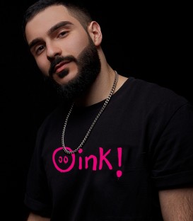 OINK! Camiseta negra Diseño Gay Pig Fetish