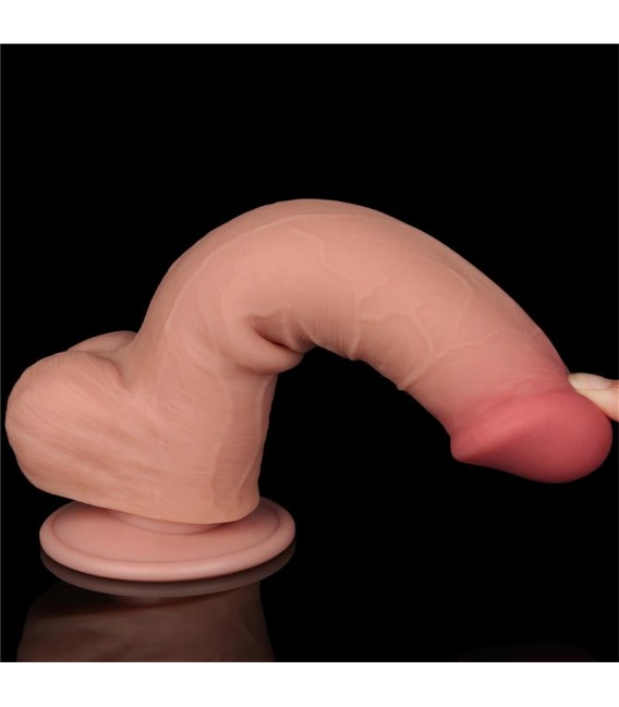 DILDO DUAL DENSITY PIEL DESLIZANTE 8"