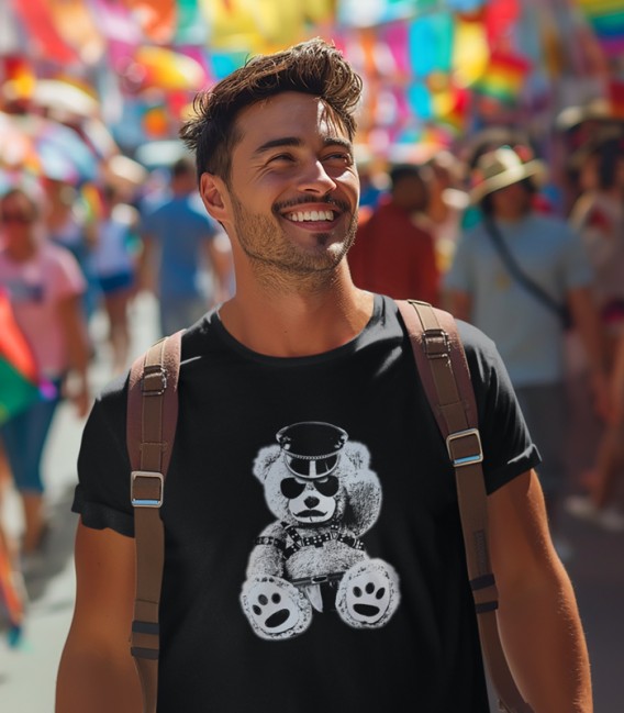 Camiseta negra OSO LEATHER Gay