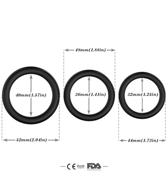 Kit 3 Anillos Silicona Fluorescente