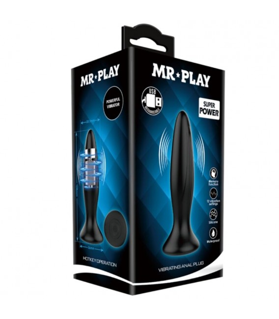 Plug Anal Vibrador Recargable Control Remoto Mr Play