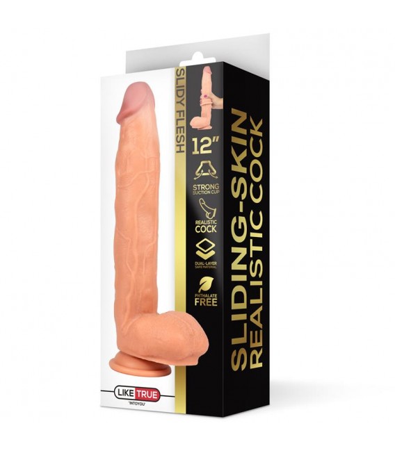 Dildo Realista Dual Layer Retráctil 12" Liketrue