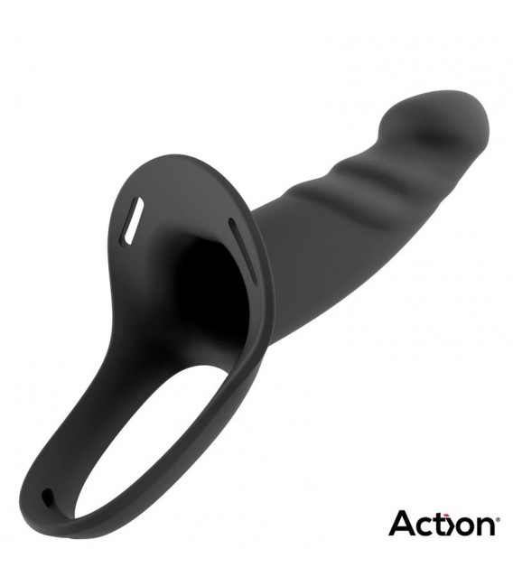 ARNÉS STRAP-ON DILDO HUECO PREMIUM NEGRO