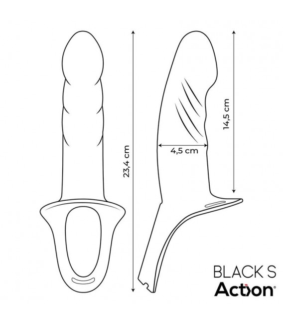 ARNÉS STRAP-ON DILDO HUECO PREMIUM NEGRO