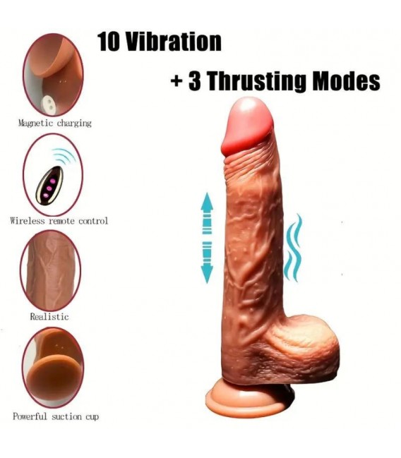 DILDO VIBRADOR THRUSTING CONTROL REMOTO